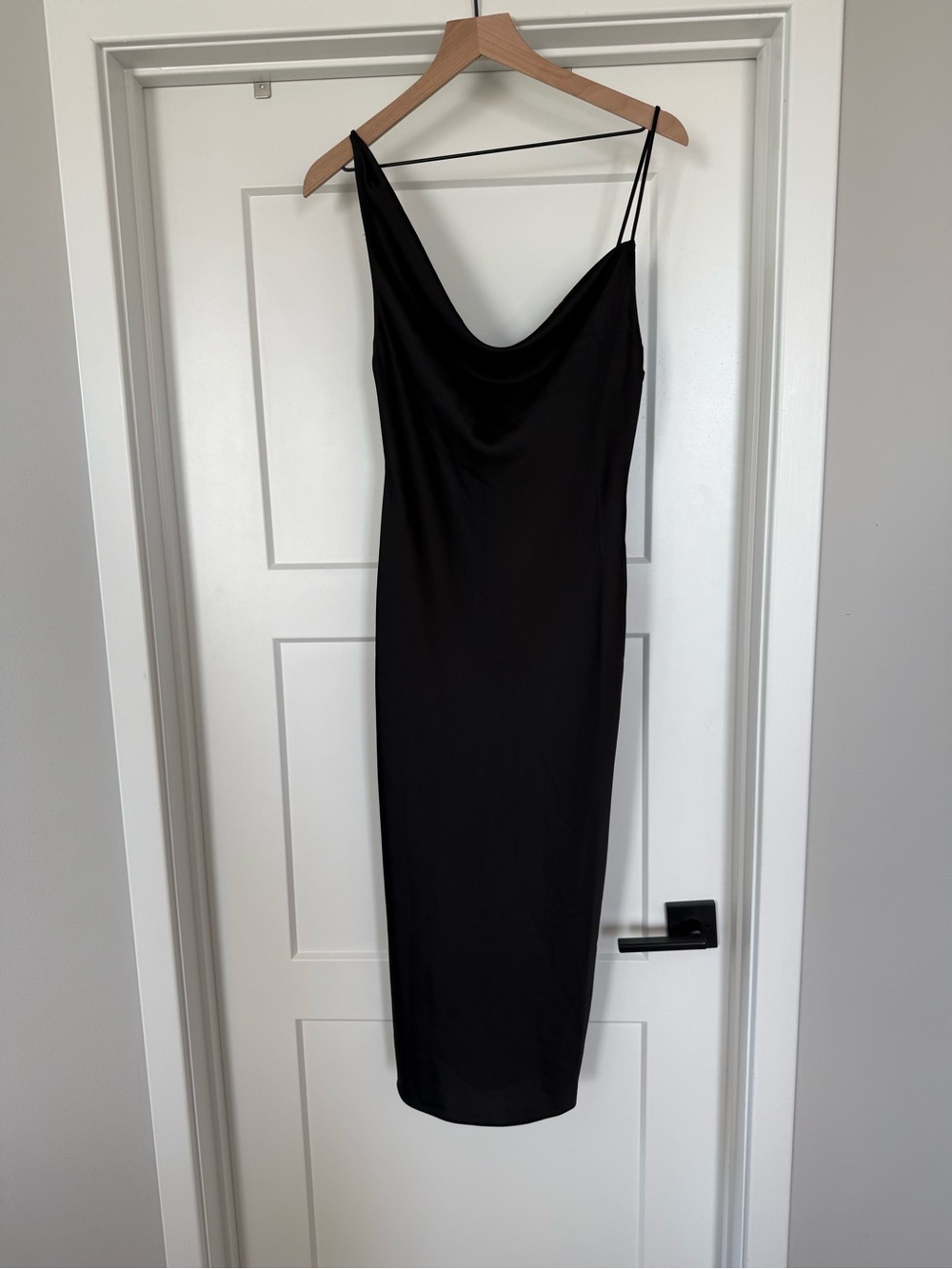 NWT BHLDN Black Satin Midi Dress — Size 4
